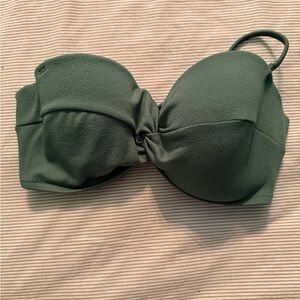 Green strapless swimsuit top
